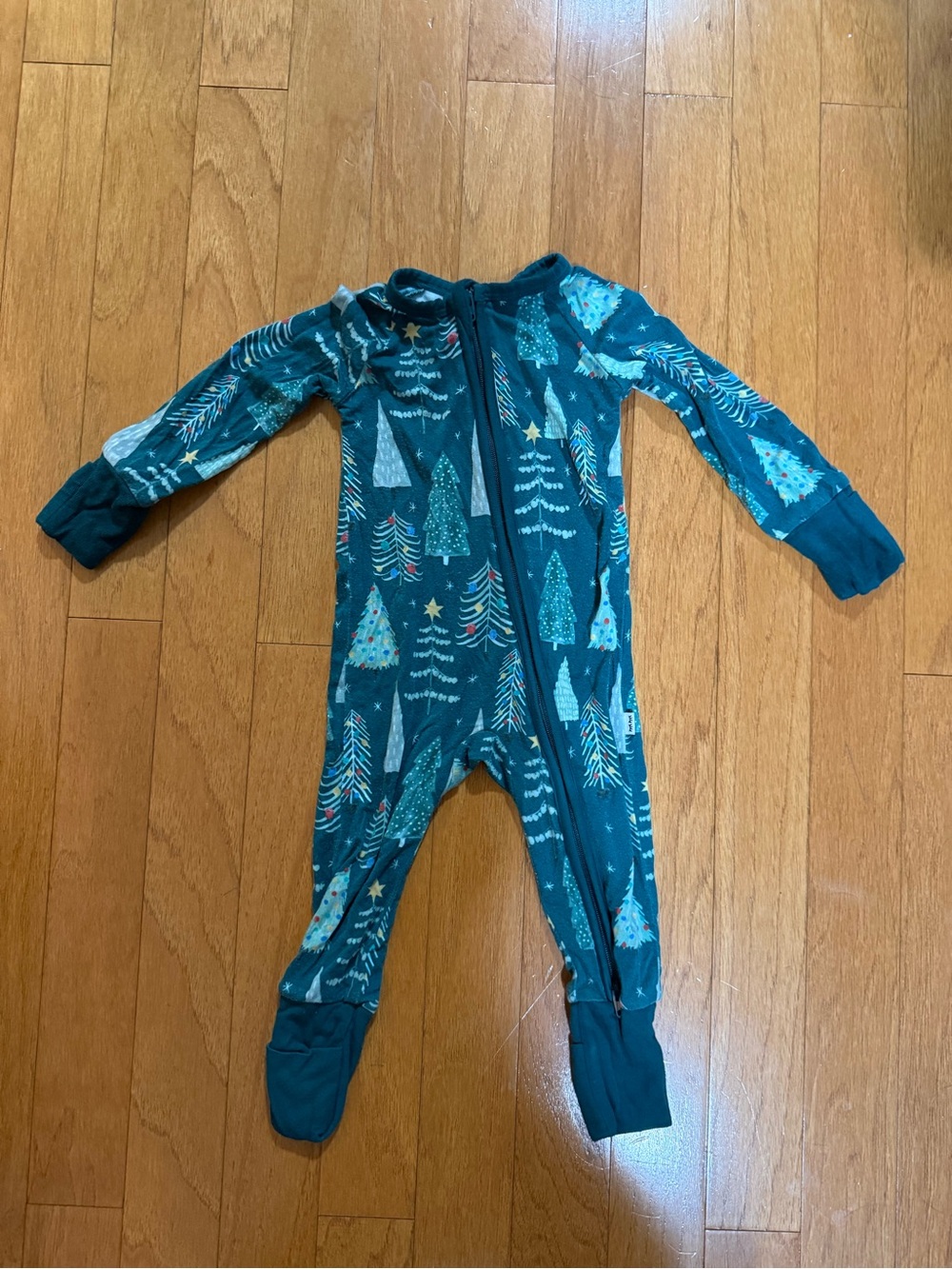 Little Sleepies Twinkling Trees One-Piece Zipper Pajamas